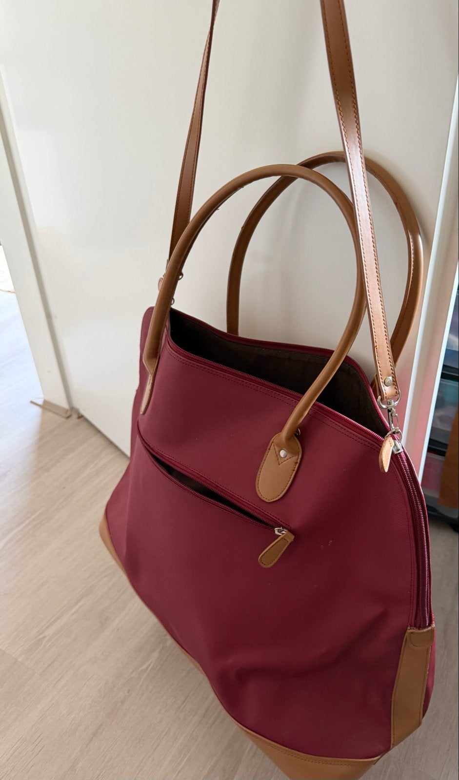 F.A.N.T.A.S.Y. Reistas - Bordeauxrood met reebruin, Ophalen, Nieuw, Rood, Shopper