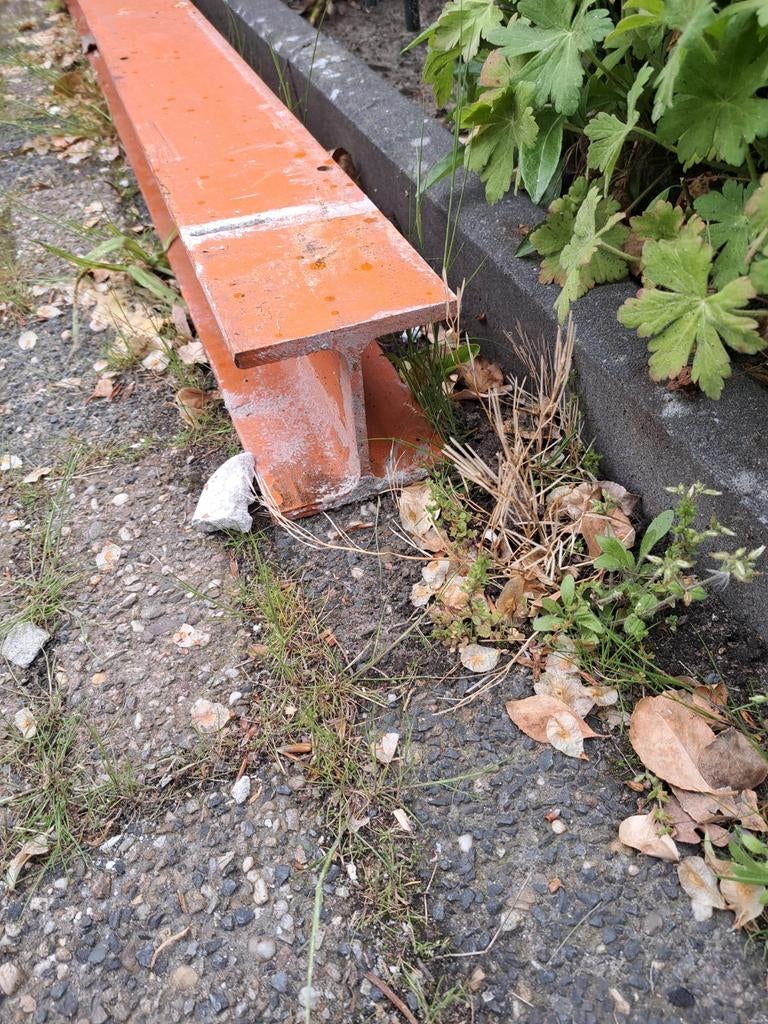 Gebruikte H-balk 230 cm, 10x10 cm, Doe-het-zelf en Verbouw, Metalen, Ophalen