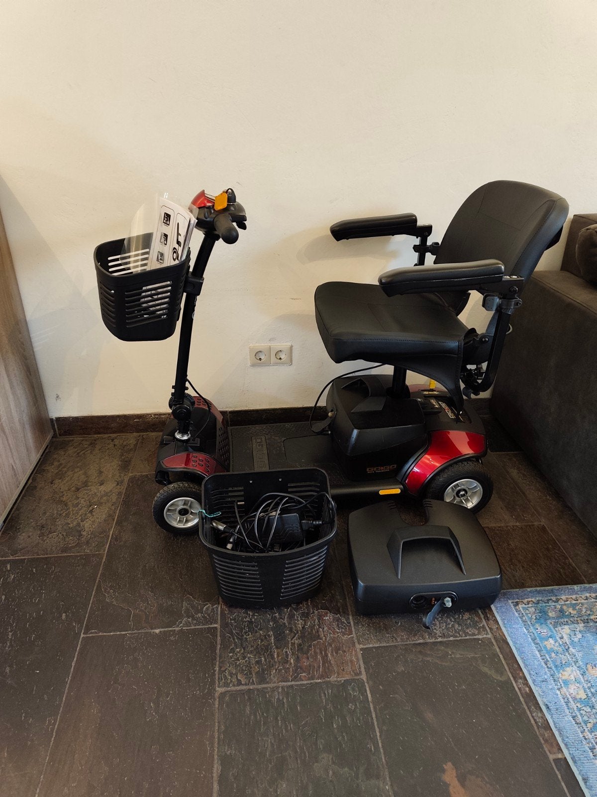 opvouwbare scootmobiel pride gogo elite traveller 4 wielen, Ophalen, 10 km/u of minder, Pride, Zo goed als nieuw