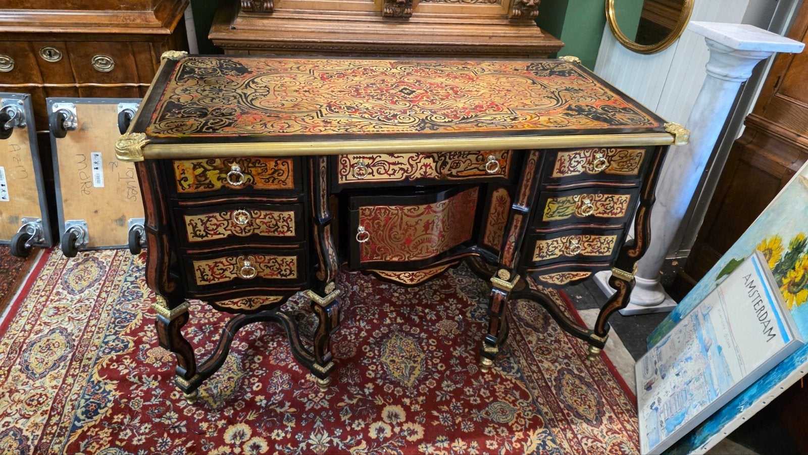 zeer mooi bouletechniek bureau, Antiek en Kunst, Antiek | Meubels | Tafels, Ophalen