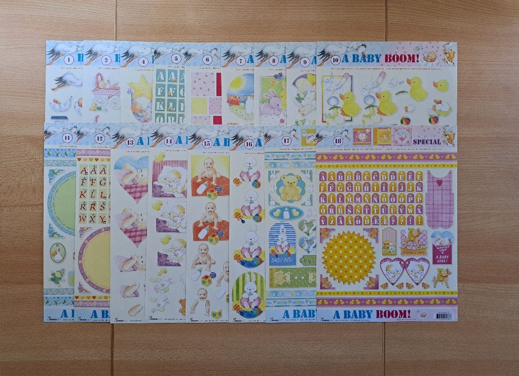 69.A4-3D KNIP en BASISVELLEN 28 SOORTEN-165 VELLEN BABY BOOM, Hobby en Vrije tijd, Ophalen of Verzenden, Nieuw, Meerdere plaatjes