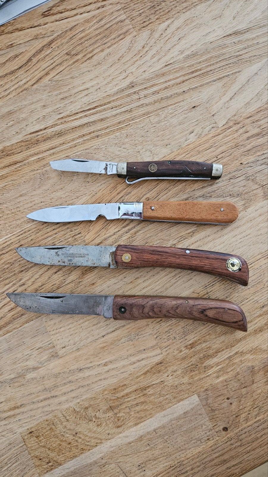 Set van 4 vintage zakmessen (Puma, Friedr. Herder, Adola), Ophalen of Verzenden