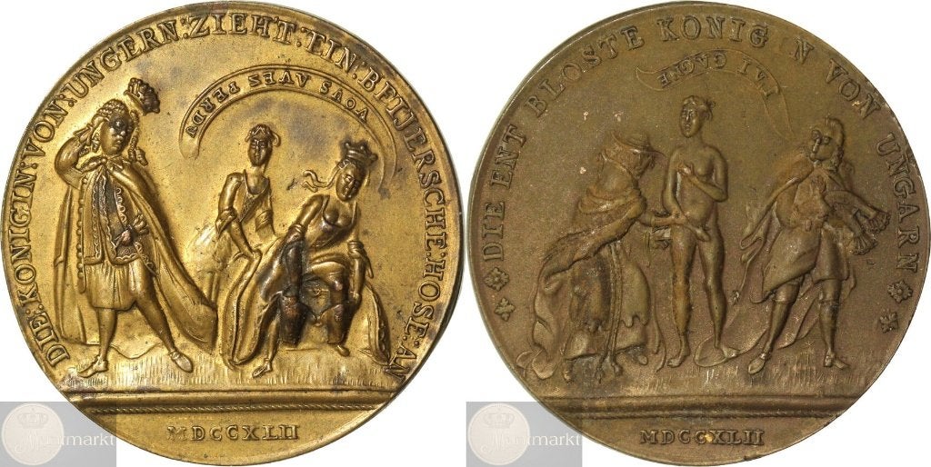 Oostenrijkse Nederlanden - Historiepenning 1742 'Satirical', Ophalen of Verzenden, Overige materialen, Nederland
