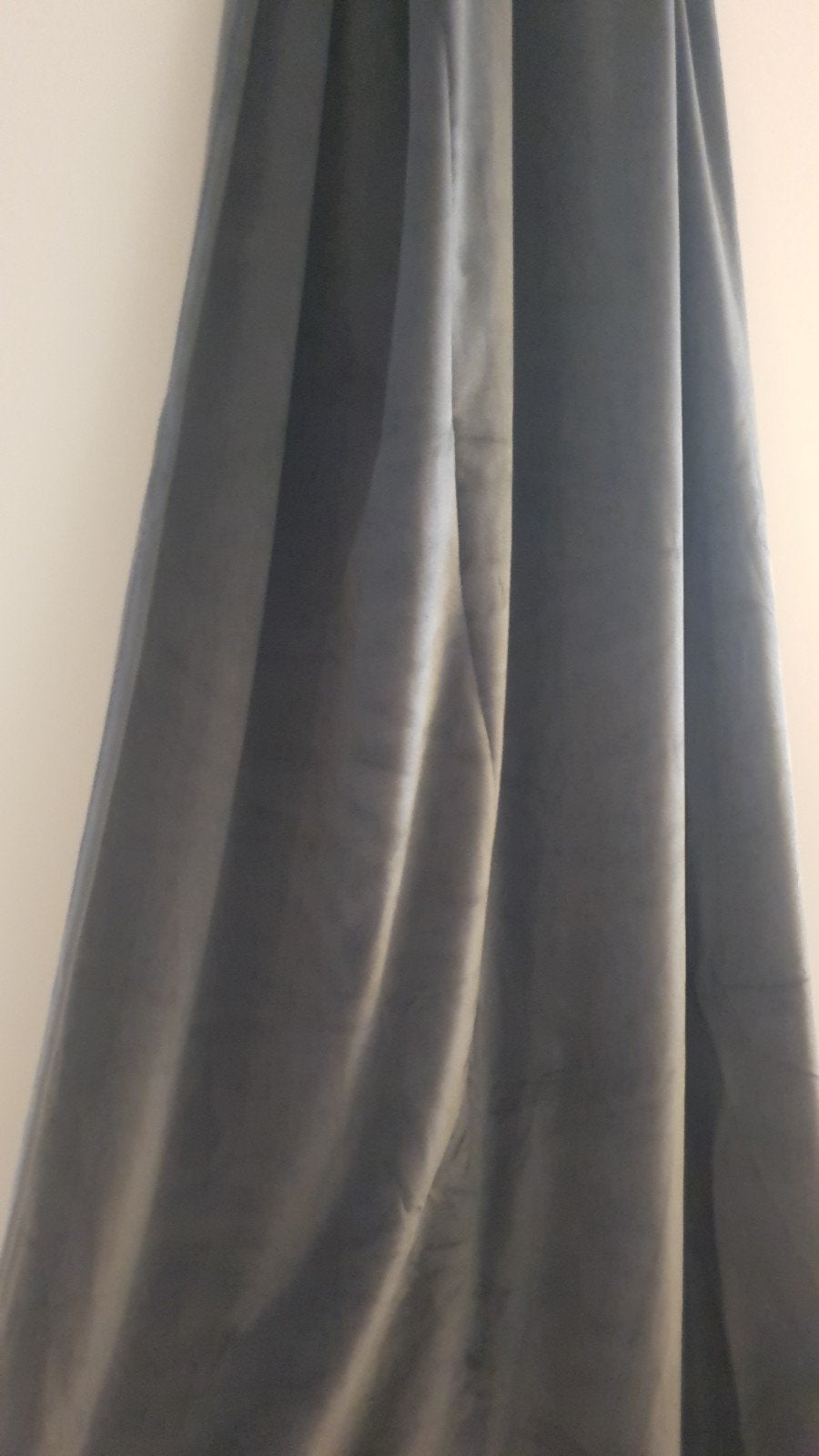 Grijze velvet ring gordijnen 260cm x 140cm (6 stuks), Verduisterend, Ophalen of Verzenden, Gordijn, Grijs