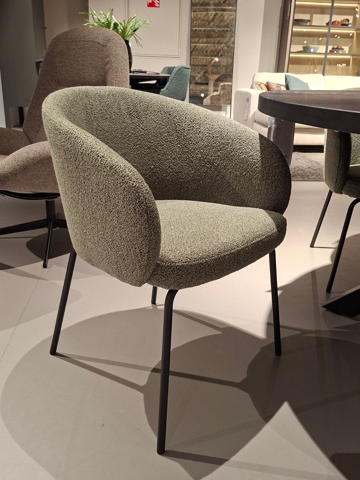 Showroommodel Montel Eetkamerstoel Tune groen set van 4, Ophalen, Nieuw, Overige kleuren, Metaal