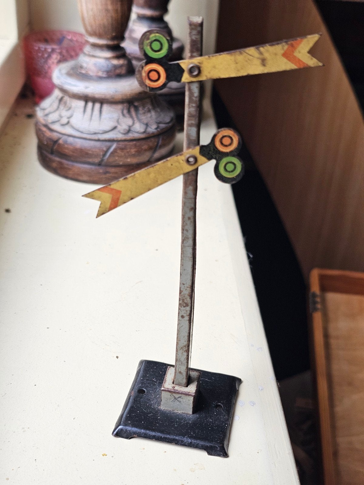 Vintage modeltrein spoor O blikken sein, Ophalen of Verzenden