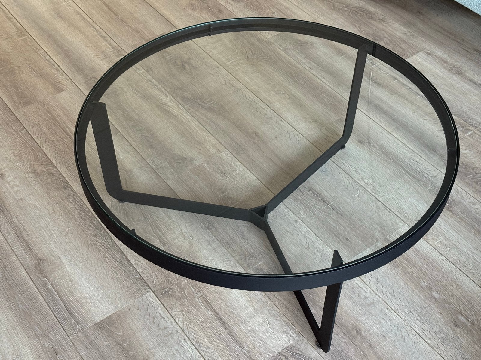 Stijlvolle Montel Vision Salontafel - Glas & Staal, Huis en Inrichting, Ophalen, Rond, 50 tot 100 cm, Minder dan 50 cm