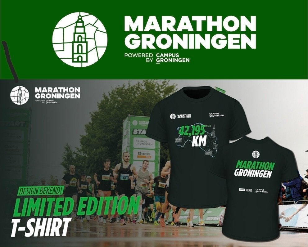 Startbewijs Marathon Groningen met limited edition T-shirt, Eén persoon