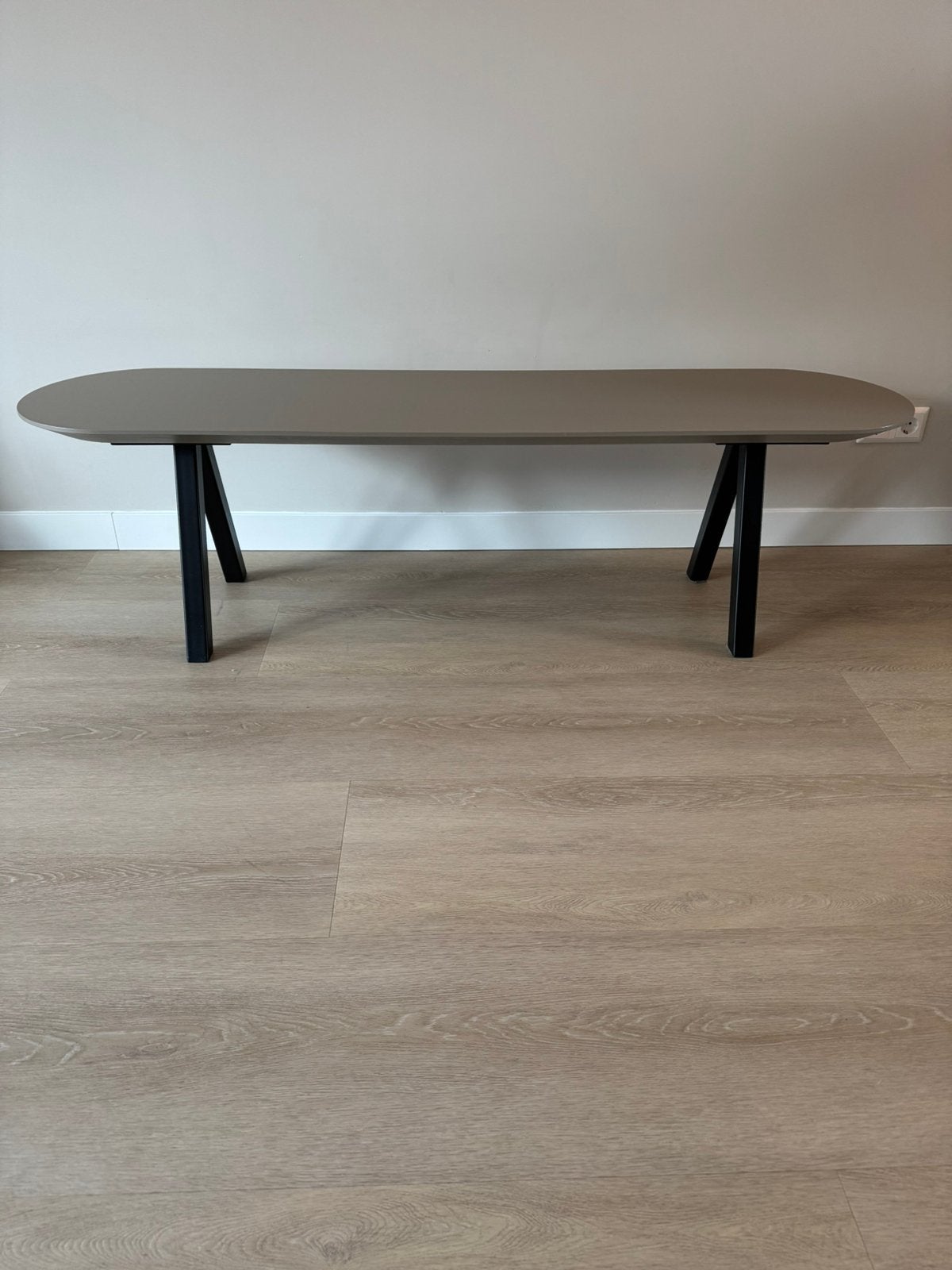 Design Studio Henk Plat ovale zitbankje met zitkussen, Minder dan 50 cm, 125 cm of meer, Ophalen of Verzenden, Zo goed als nieuw
