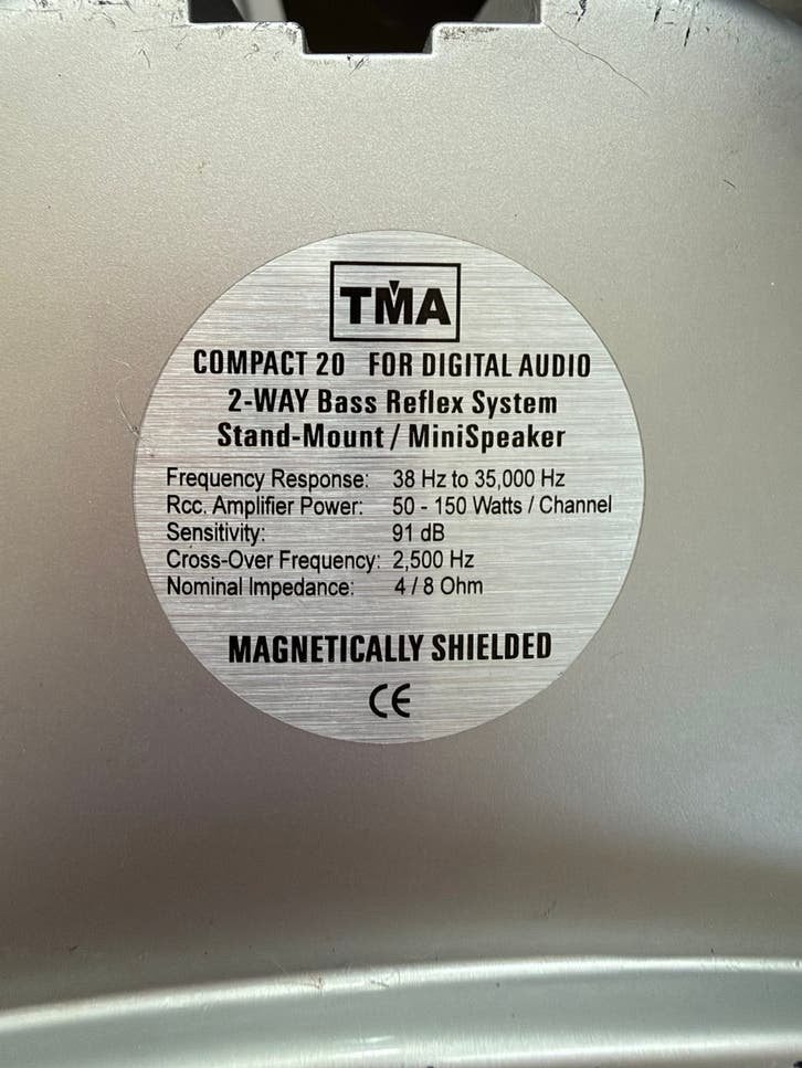TMA Compact 20 5.0 Surround Sound Luidsprekerset, Gebruikt, 60 tot 120 watt, Surroundset, Basreflex