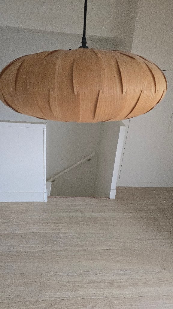 Dutchbone Bond Hanglamp Ovaal - Hout Naturel, Ophalen, Zo goed als nieuw, Hout, Overige fittingen