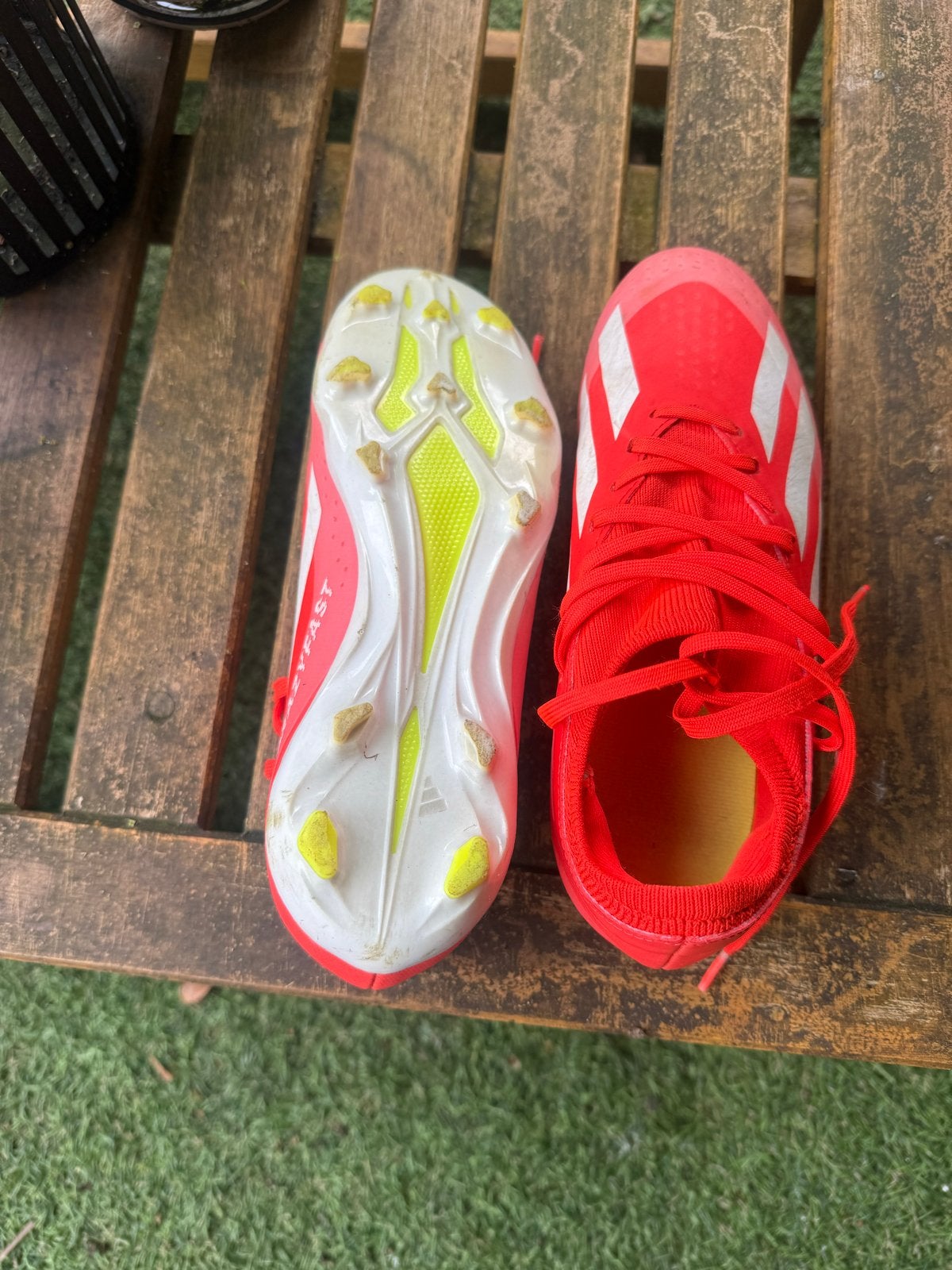 Adidas X Speedflow voetbalschoenen rood/wit, Sport en Fitness, Voetbal, Maat XS of kleiner, Ophalen of Verzenden, Gebruikt, Schoenen