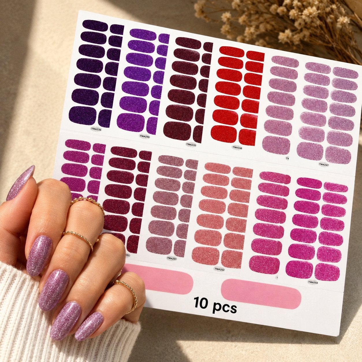 10 x Nail Wraps - Heel makkelijk  - Geen uitharding nodig!, Ophalen of Verzenden, Nieuw, Overige typen