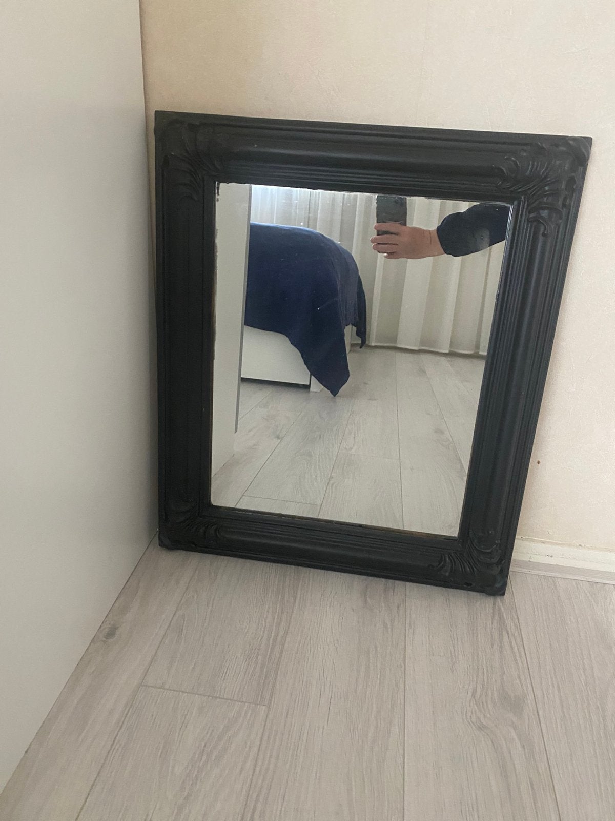Zwarte spiegel, Minder dan 50 cm, Ophalen of Verzenden, Zo goed als nieuw, Minder dan 100 cm
