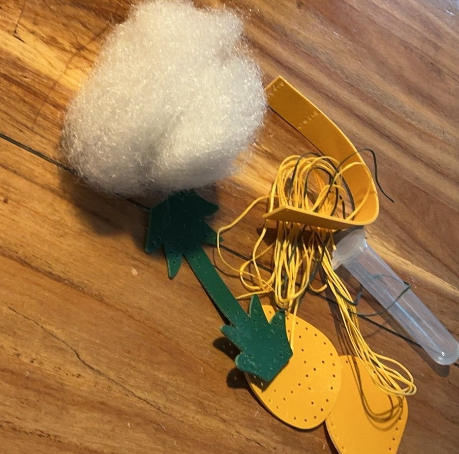DIY pakket sleutelhanger  ananas van leer, Mannelijk, Kip