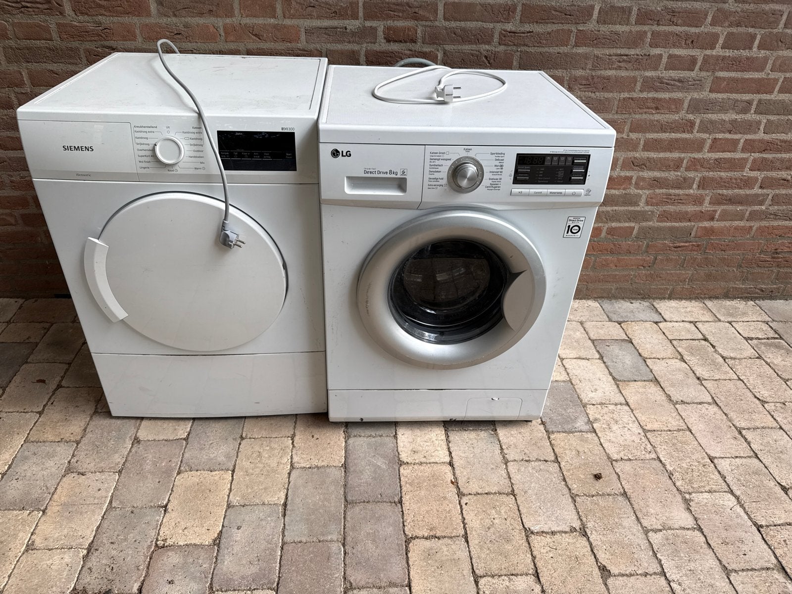 Siemens wasdroger en LG wasmachine, 6 tot 8 kg, Ophalen of Verzenden, Gebruikt, Voorlader