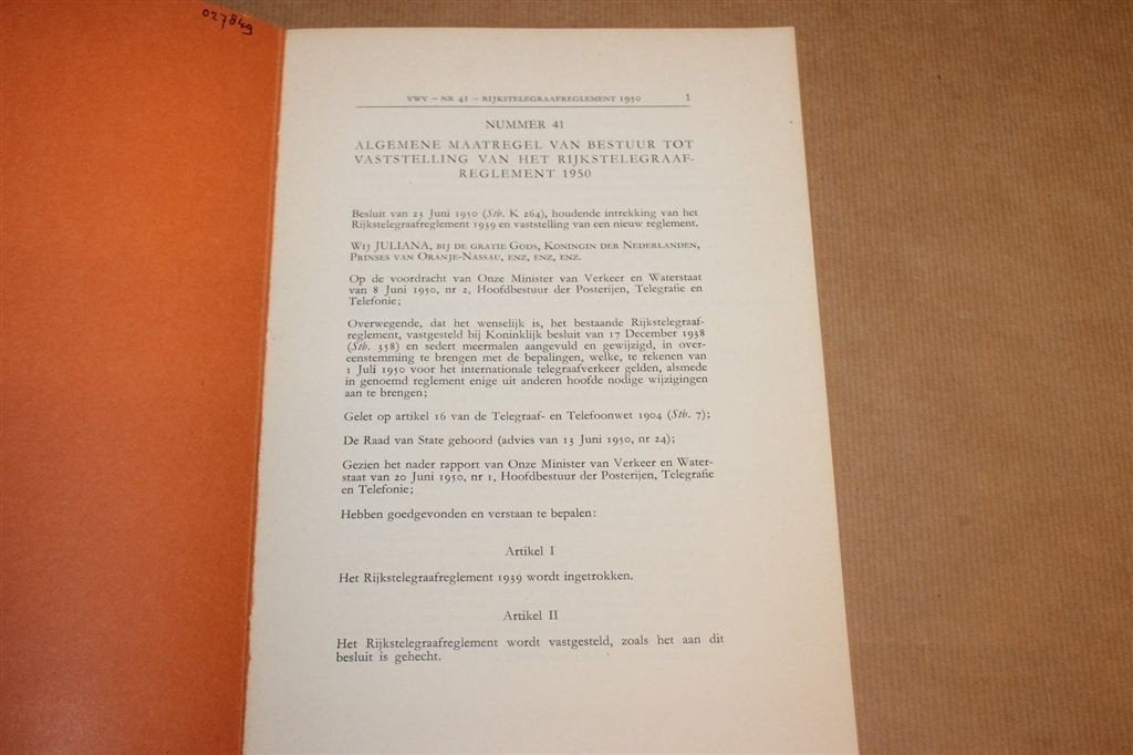 Rijkstelegraafreglement 1950 — PTT Telegrafie 1961, Ophalen of Verzenden, Gelezen