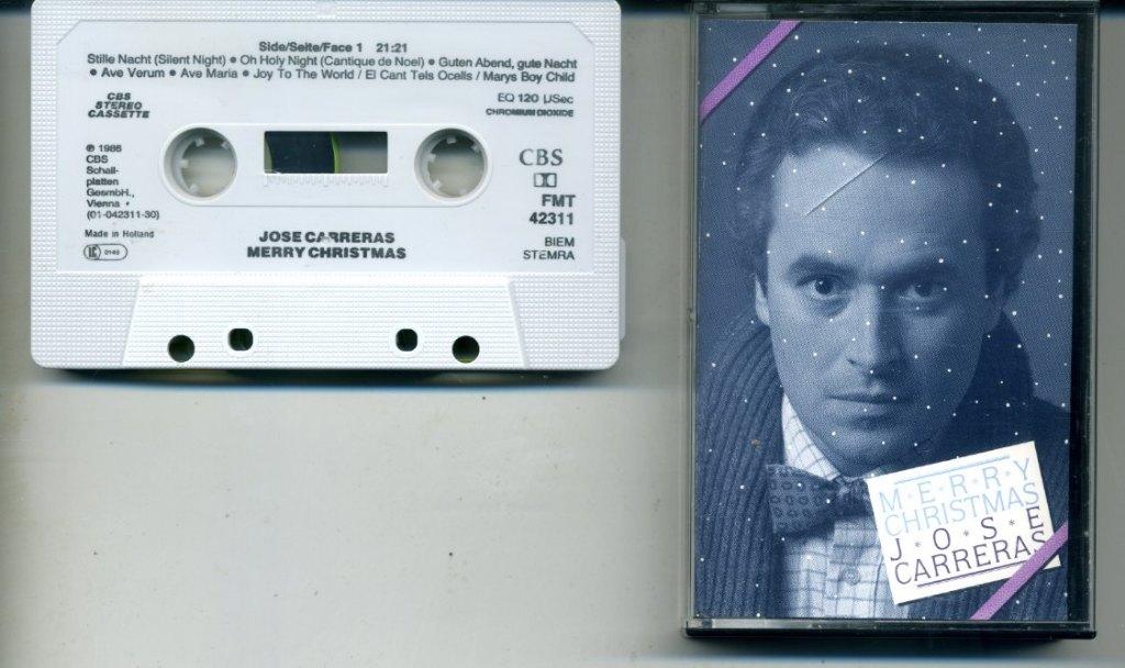 José Carreras Merry Christmas 12 nrs cassette 1986 ALS NIEUW, Cd's en Dvd's, Cassettebandjes, Overige genres, 1 bandje, Ophalen of Verzenden