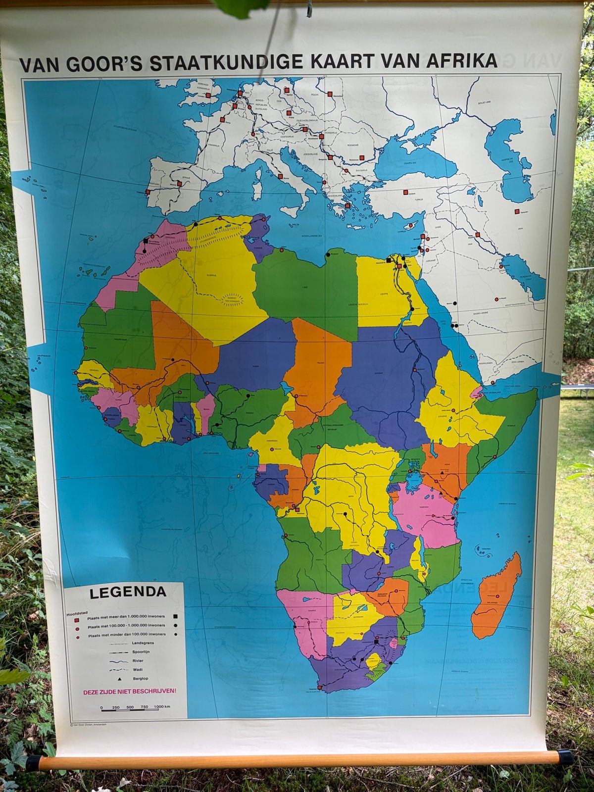 Van Goor's Staatkundige Kaart van Afrika - Schoolkaart, Boeken, Landkaart, 1800 tot 2000, Wereld, Ophalen