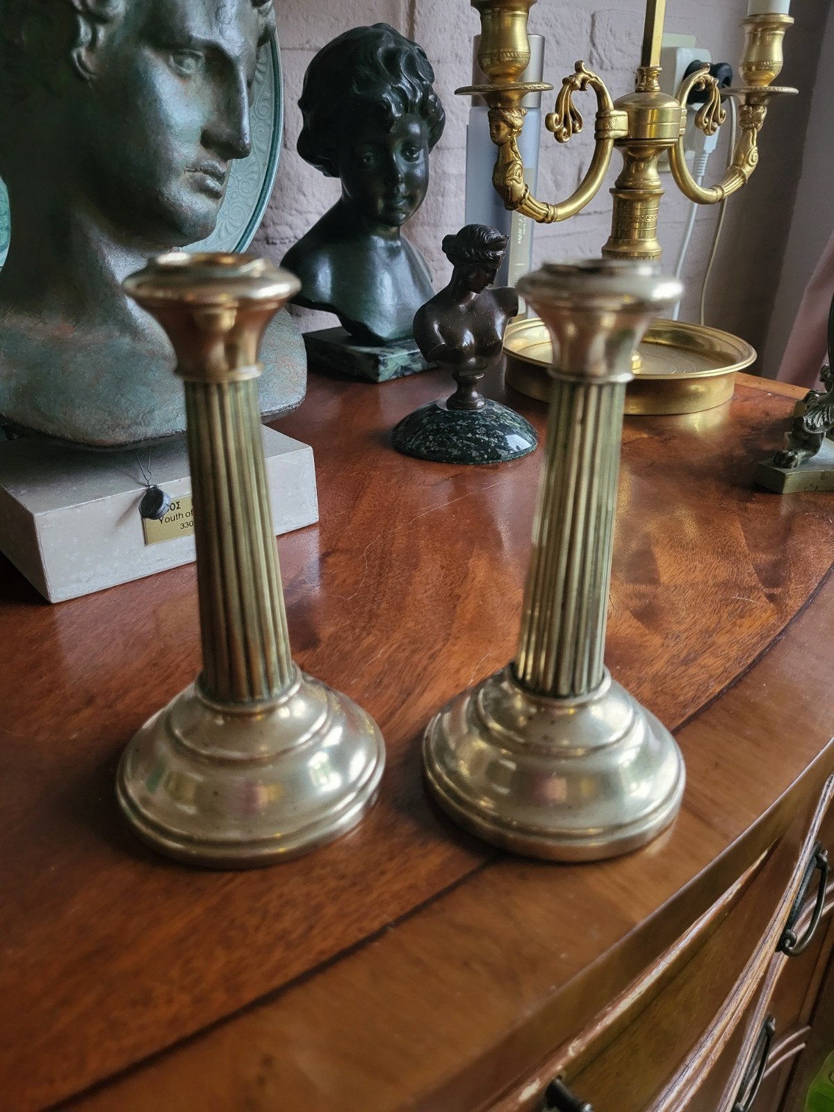 2 Empire kandelaartjes, Antiek en Kunst, Ophalen of Verzenden