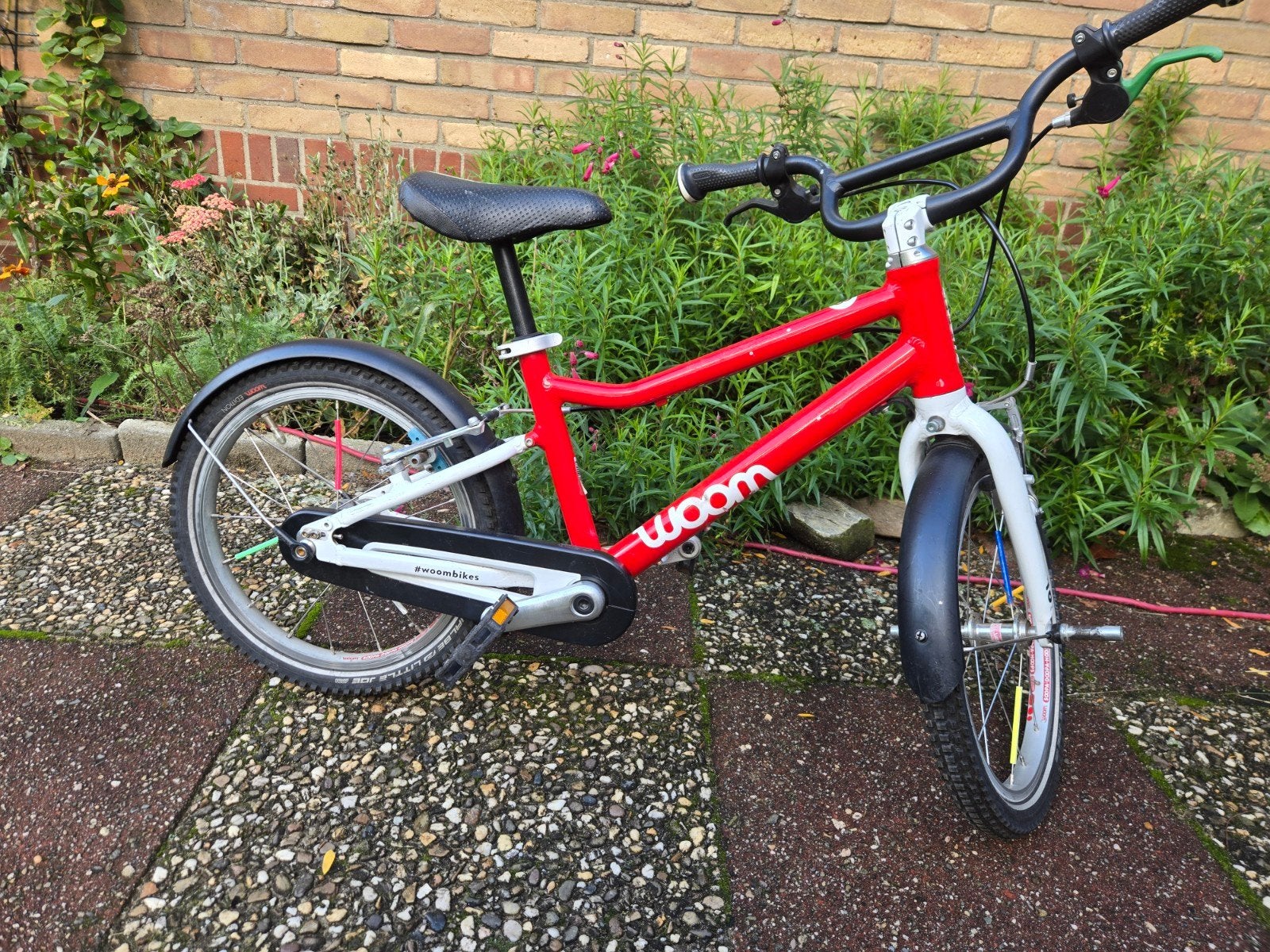 Woom 3 kinderfiets met spatborden en standaard, Ophalen, Gebruikt, 16 tot 20 inch, Woom