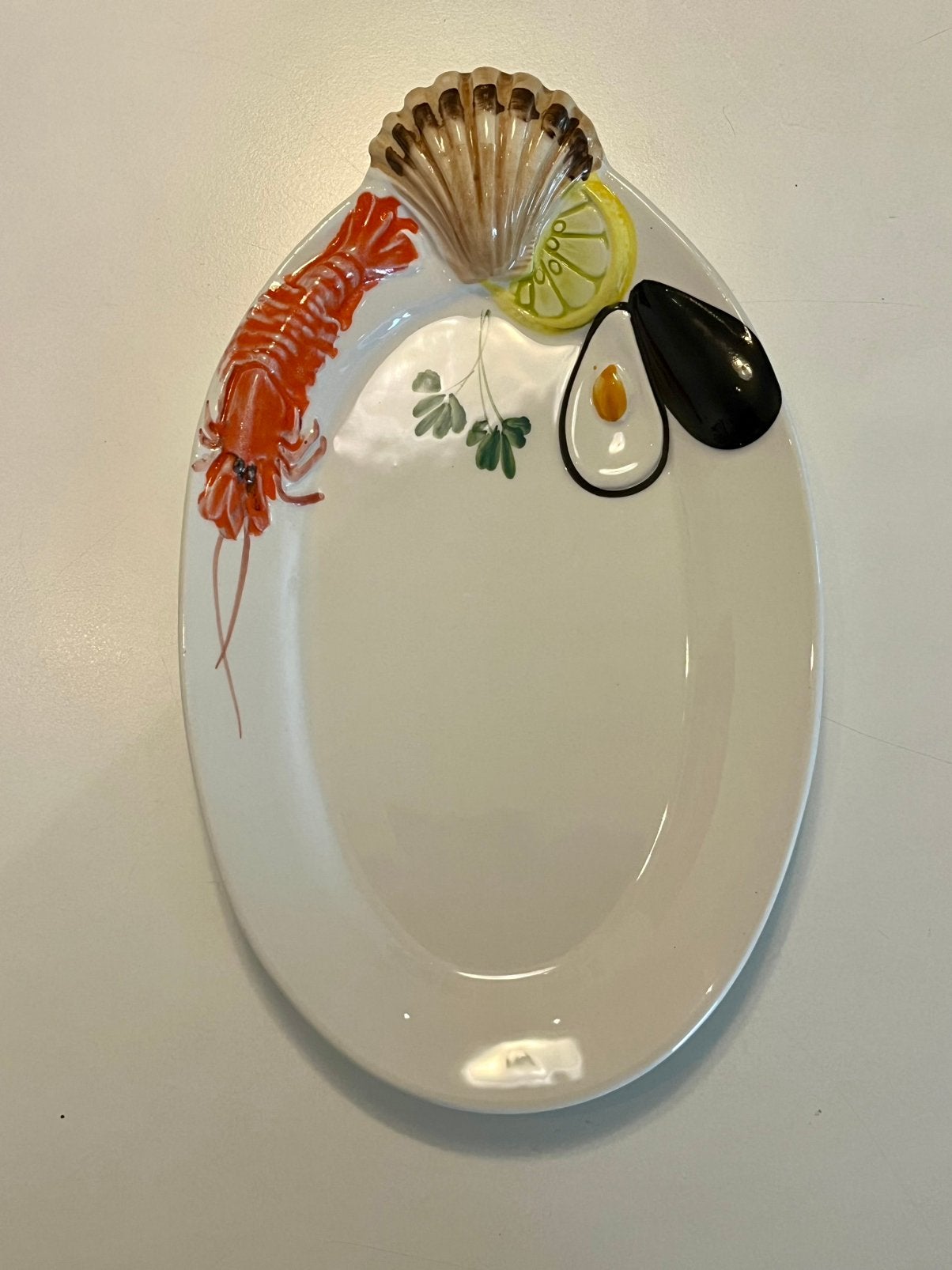 Vintage Majolica Bassano Frutti di Mare serveerschaal, Huis en Inrichting, Keuken | Servies, Keramiek, Ophalen of Verzenden, Overige stijlen
