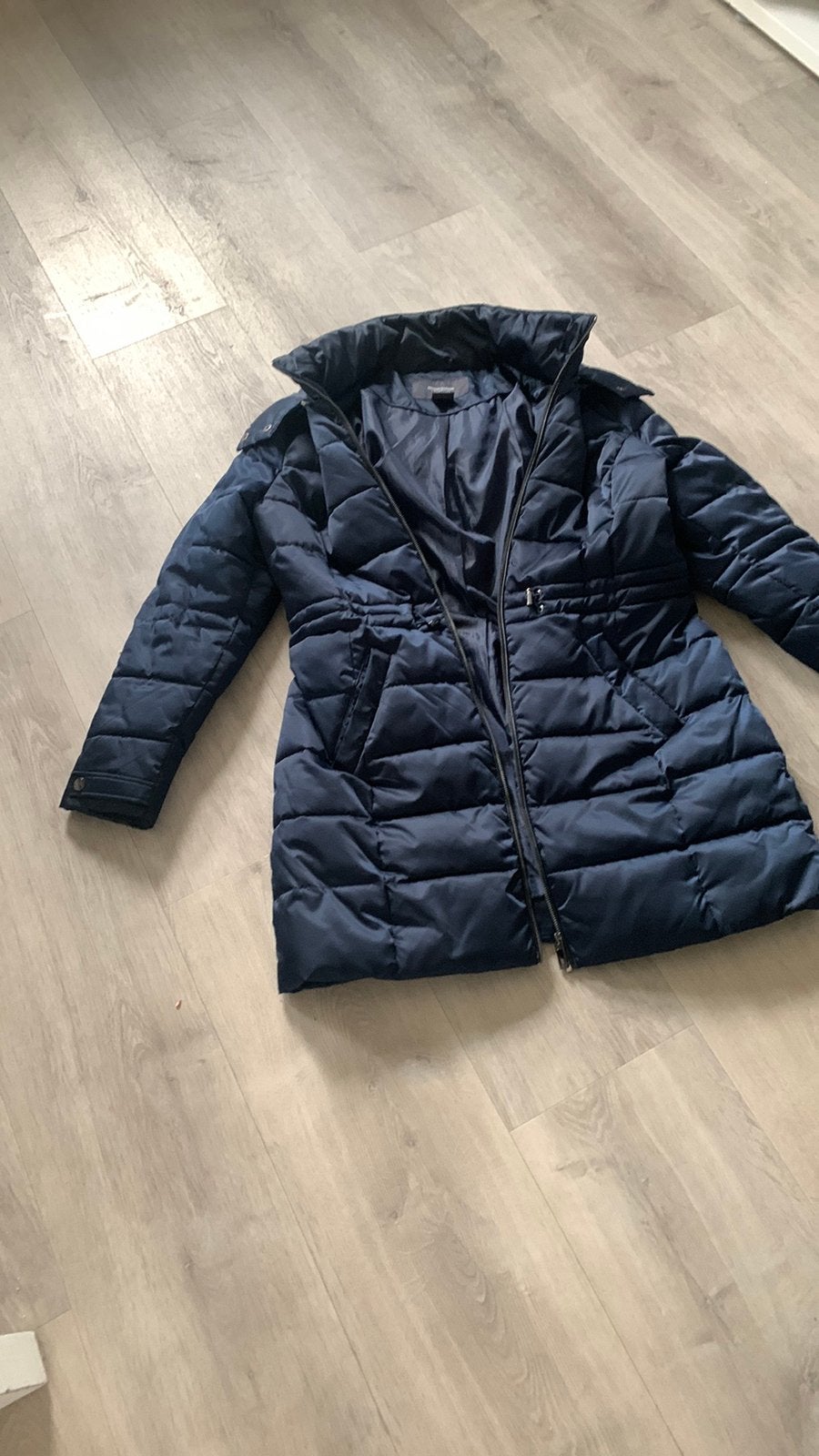 Dames jas maat 42 merk  is Manguun, Ophalen, Gedragen, Maat 42/44 (L), Blauw