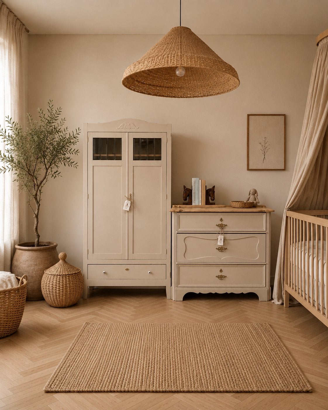 Vintage babykamer commode linnenkast meidenkast taupe, Ophalen, 50 tot 70 cm, 105 cm of meer, Nvt