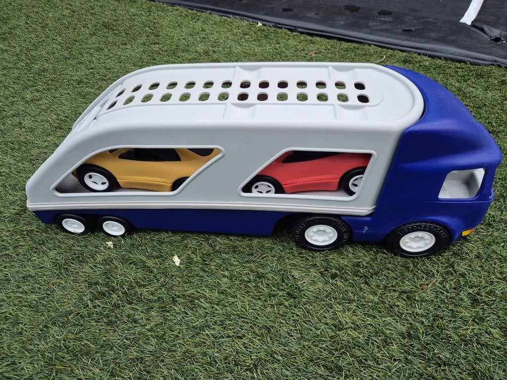 Little Tikes Vrachtwagen met 2 Auto's - Autotransporter, Kinderen en Baby's, Speelgoed | Speelgoedvoertuigen, Ophalen, Zo goed als nieuw