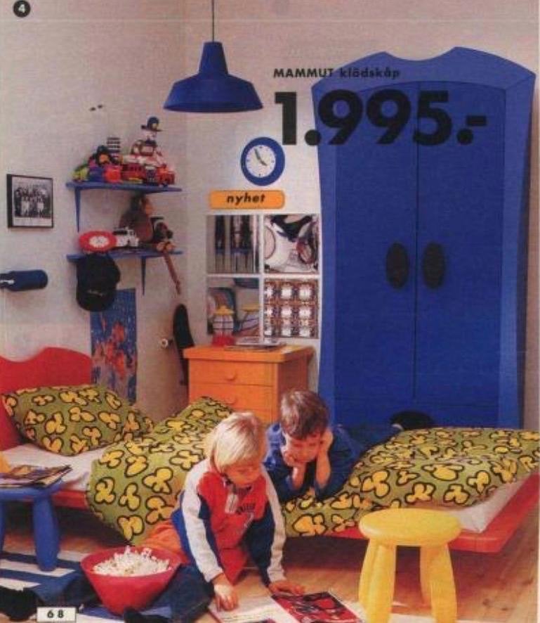 IKEA Mammut kinderbed - Oranje - retro, Ophalen, Gebruikt, 80 cm, 200 cm