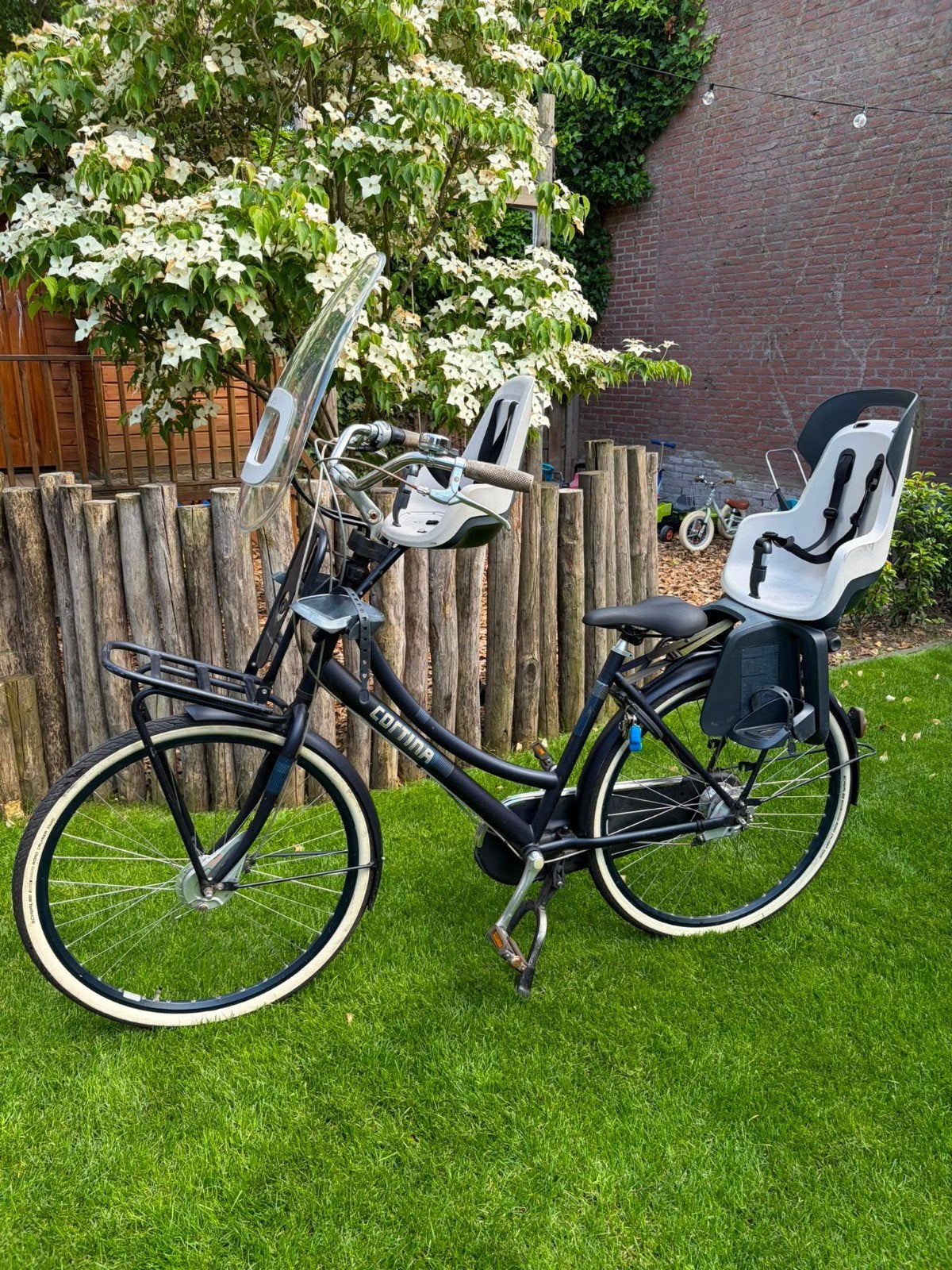 Cortina Roots D50 Denim Blue mamafiets met 2 zitjes, Gebruikt, Versnellingen, 50 tot 53 cm, Trommelrem