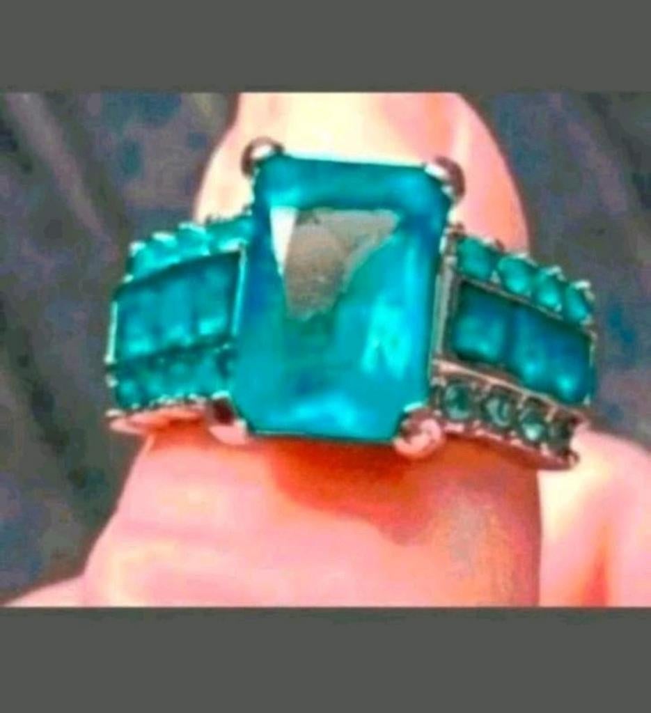 Ring aquamarijn maat 18, Sieraden, Tassen en Uiterlijk, Ringen, Verzenden, Nieuw, Zilver