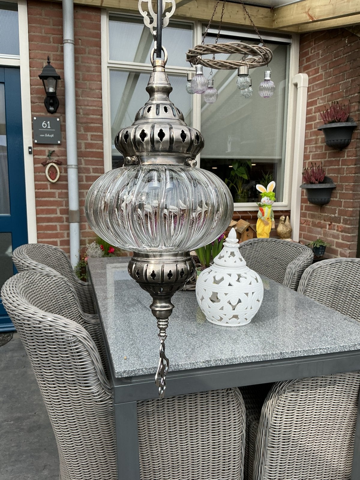 Oosterse hanglamp - D&C Original, Huis en Inrichting, Lampen | Hanglampen, Ophalen, Zo goed als nieuw, Glas, Overige fittingen
