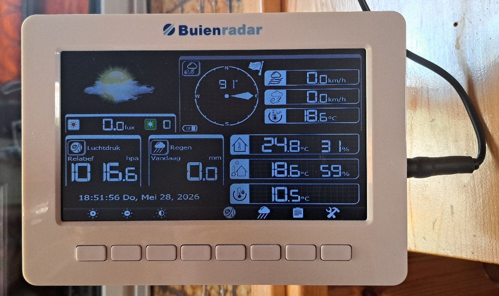 Buienradar BR-2000 Weerstation - Compleet en Werkend!, Audio, Tv en Foto, Weerstations en Barometers, Ophalen of Verzenden, Gebruikt