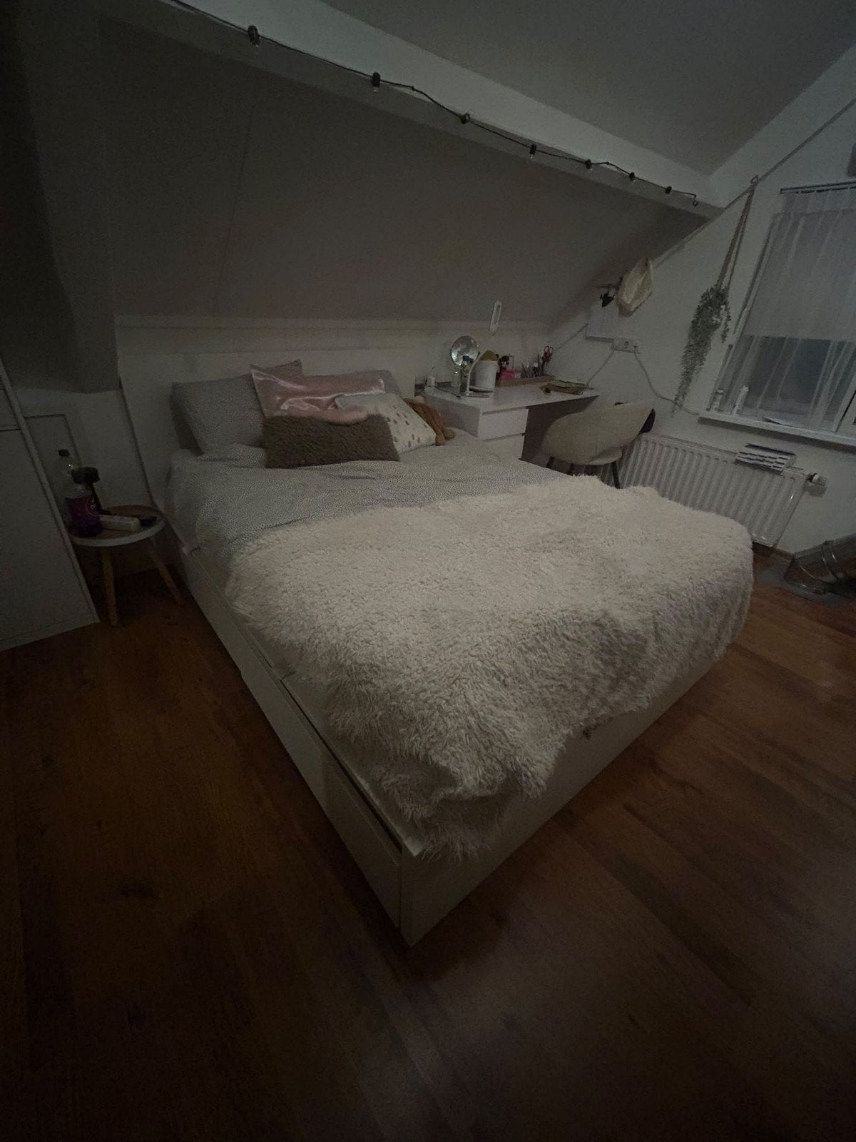 Ikea Malm bed (140x200) met 4 lades en matras, Ophalen, Gebruikt, Wit, Tweepersoons