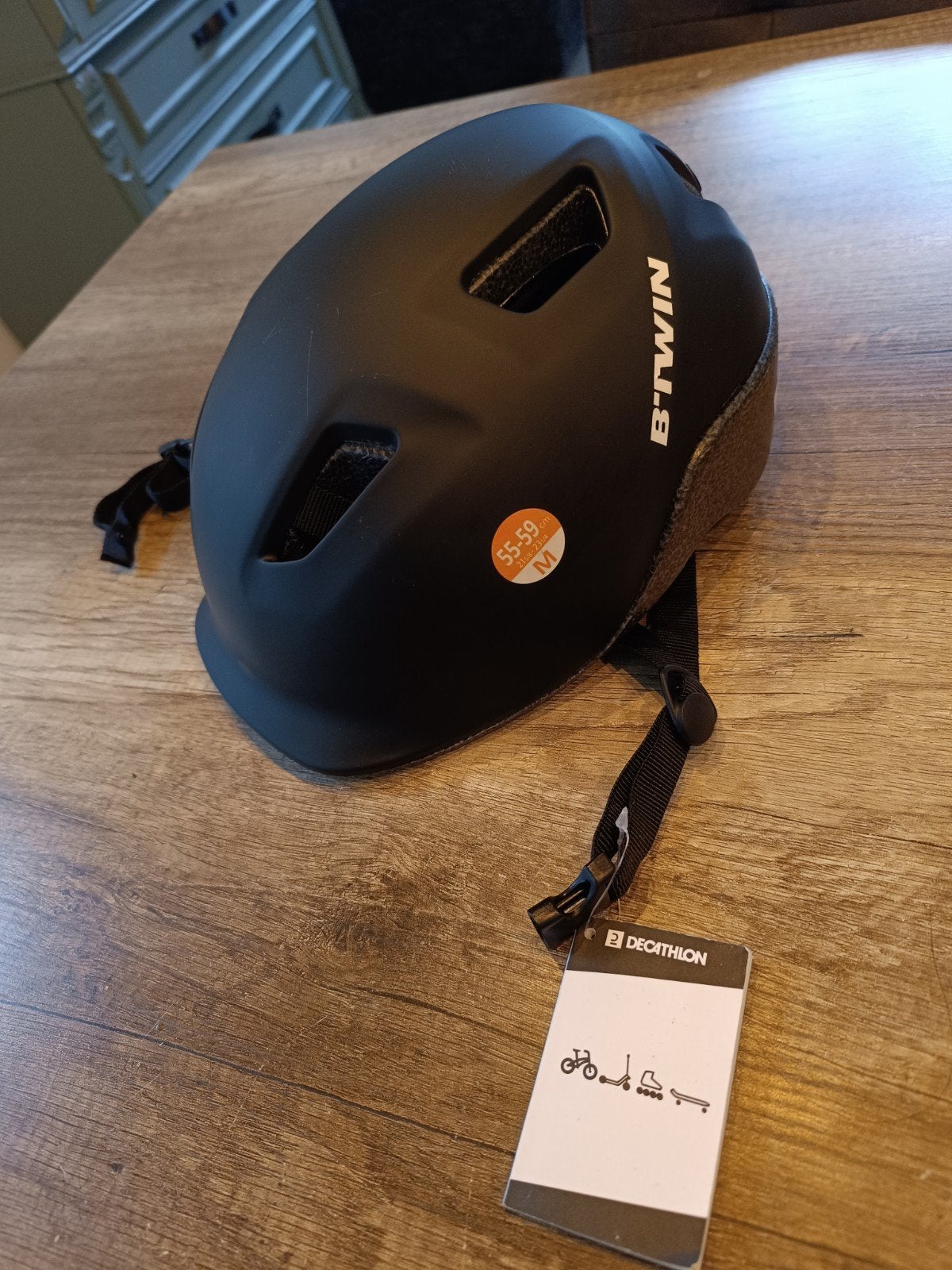 B'Twin Fietshelm Zwart Maat M (55-59 cm) - Nieuw, M, Nieuw, Ophalen of Verzenden, Decathlon