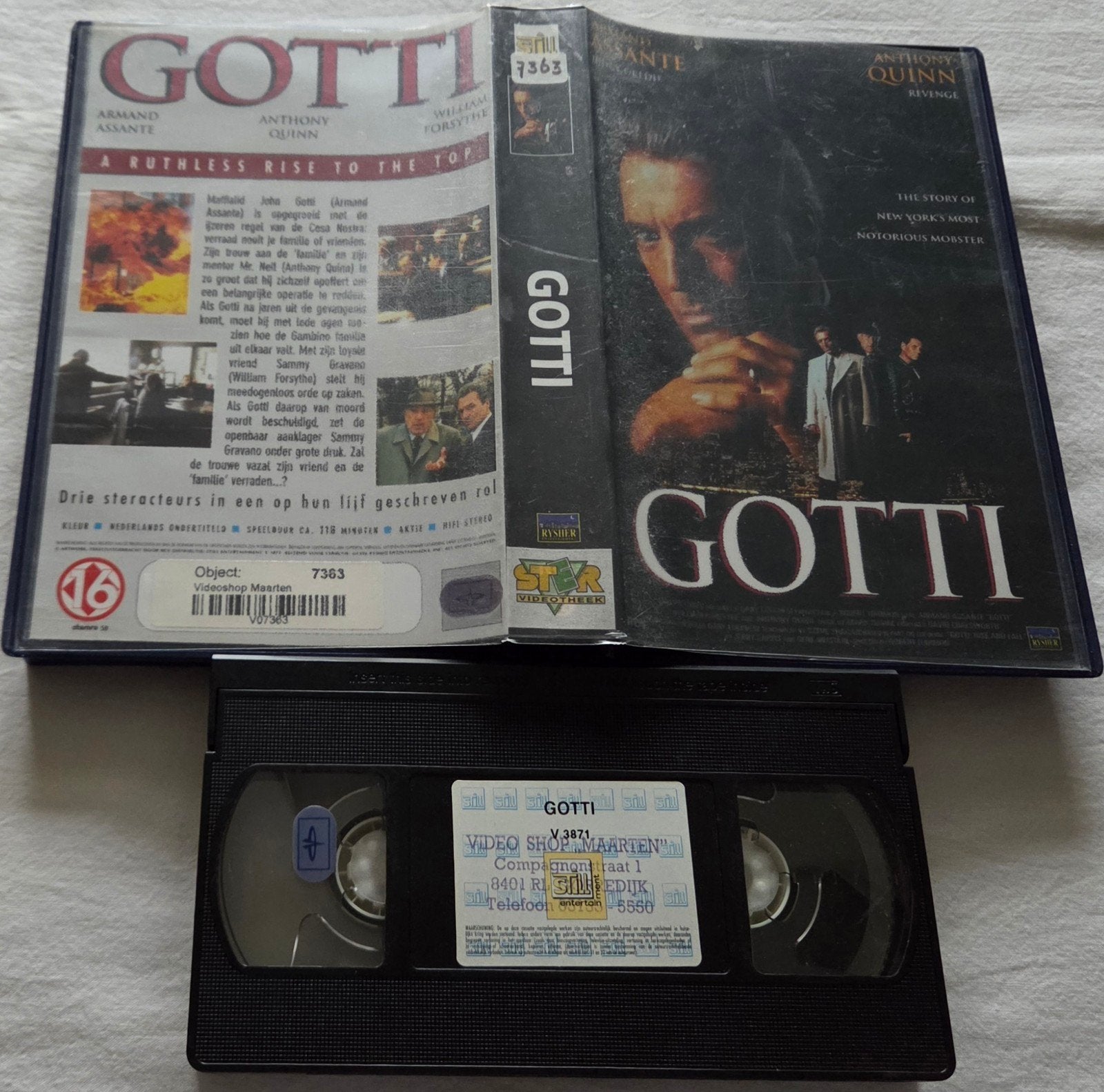 Gotti VHS Misdaad/Mafia EX-RENTAL, Vanaf 16 jaar, Ophalen of Verzenden, Gebruikt, Actie en Avontuur