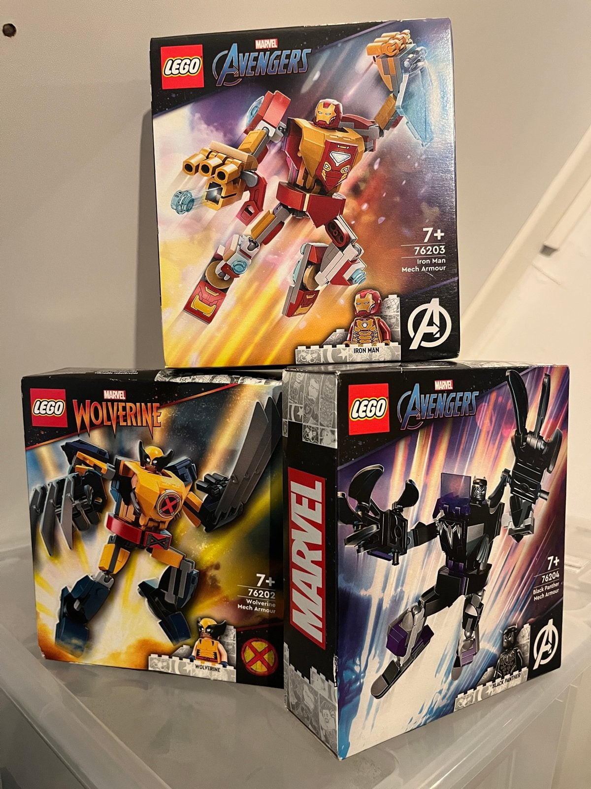 Lego Marvel Mech Armour Sets: Iron Man, Wolverine, Black Pan, Marvel, Lego, Nieuw, Ophalen of Verzenden