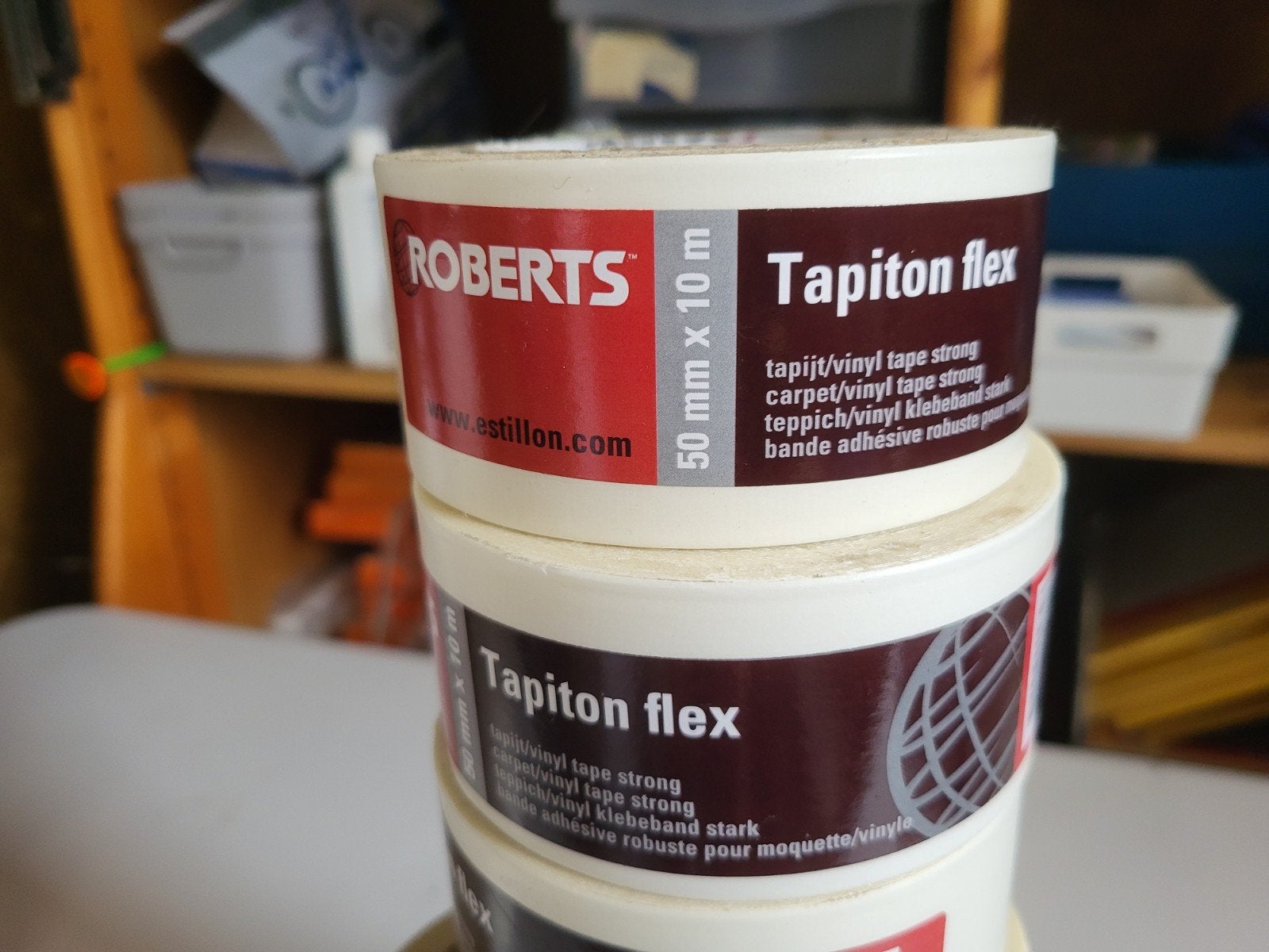 Roberts Tapijttape / Vinyltape - Tapiton Flex 50mm x 10m, Huis en Inrichting, Ophalen of Verzenden