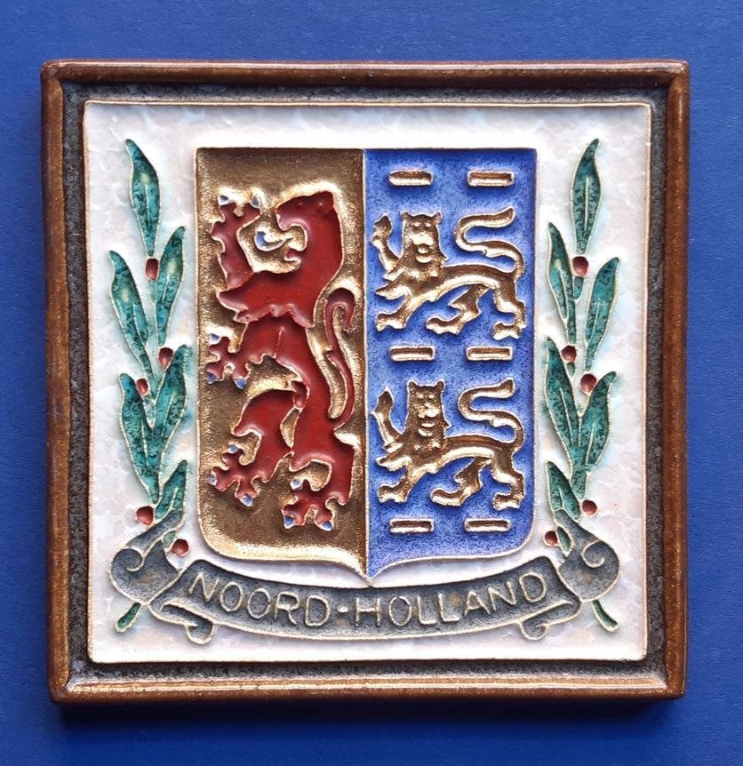 Porceleyne Fles Wapen Nrd Holland AMEV Cloisonne (F143-25), Ophalen of Verzenden