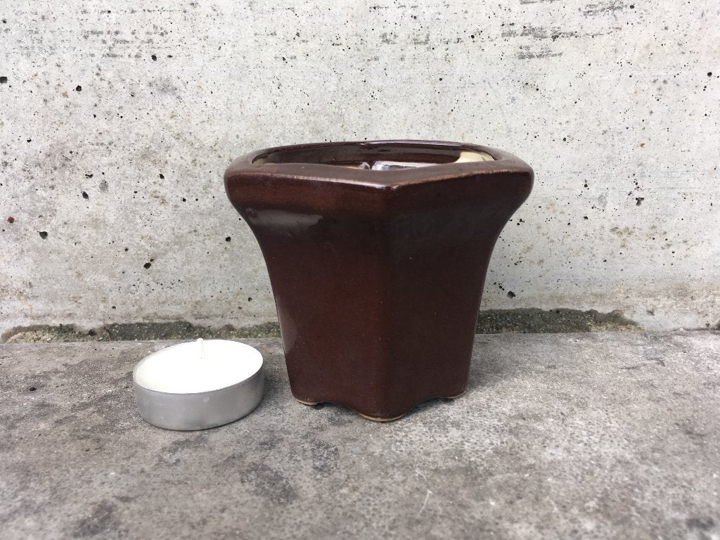 Cascade bonsai schaal pot 8,5x8,5x8cm *****, Ophalen of Verzenden, Zo goed als nieuw, Overige vormen, Aardewerk