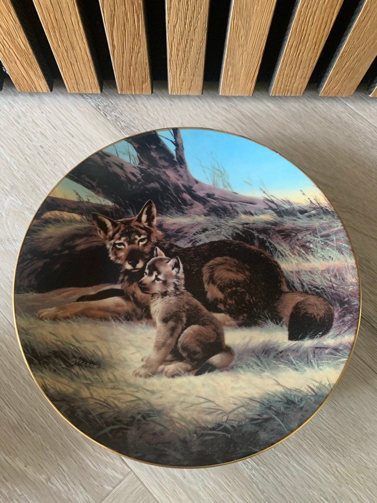 Vintage wandbord ‘The red wolf’, Ophalen of Verzenden