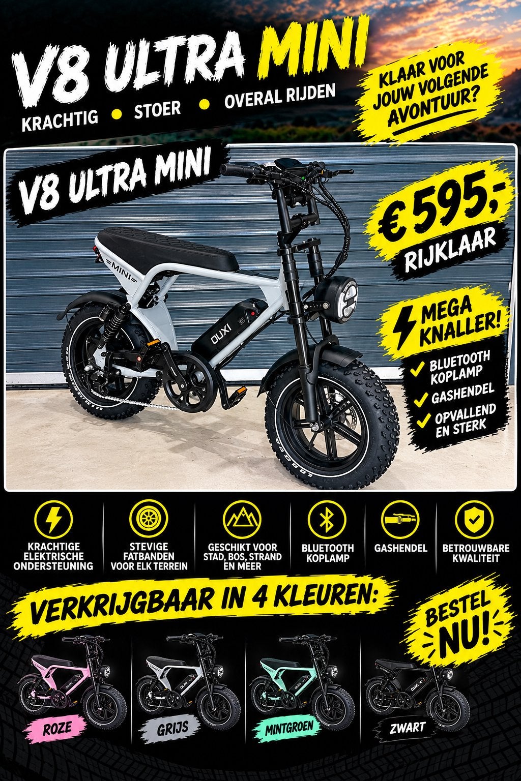 FATBIKE OUXI V8 ultra mini Rijklaar 595 € geen extra kosten), Nieuw, 59 cm of meer, 50 km per accu of meer, Ophalen