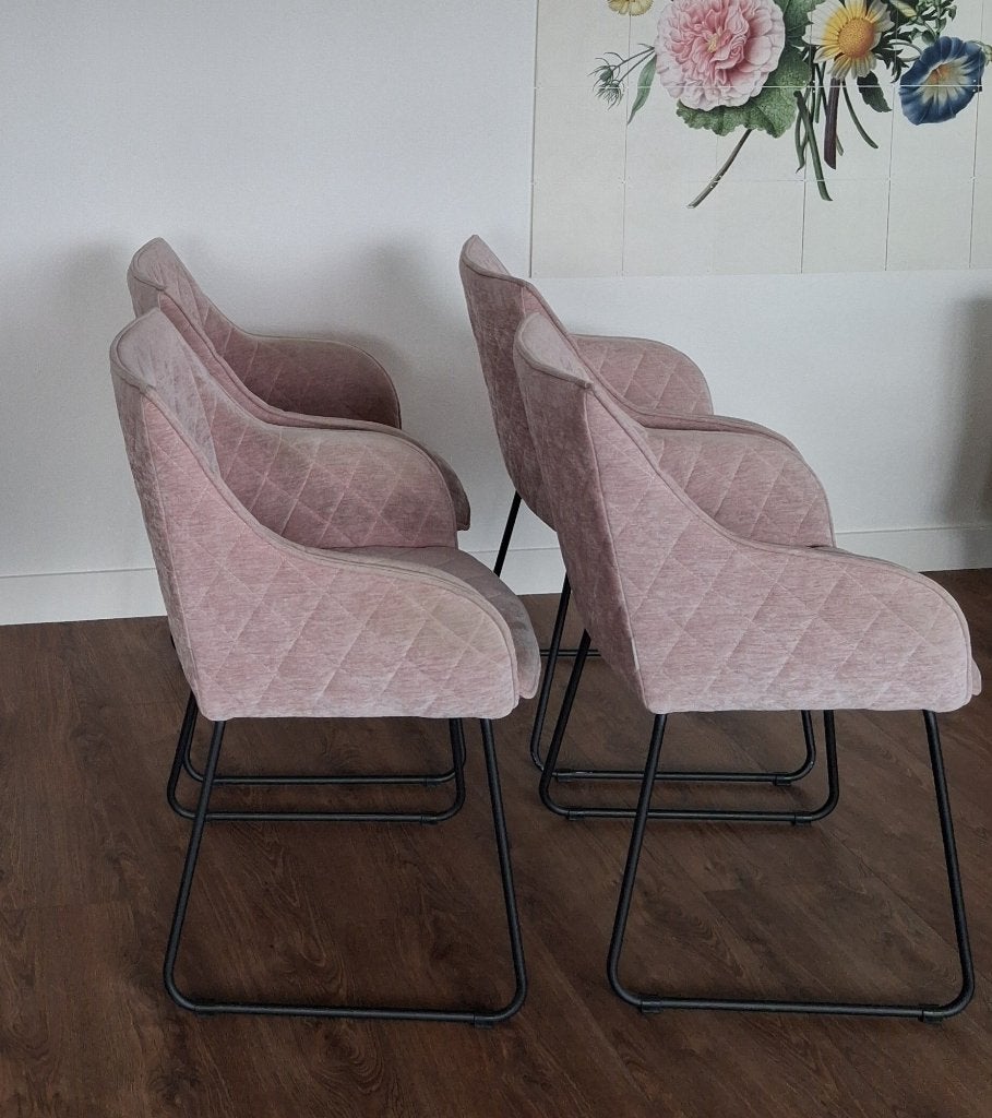 Riviéra Maison mooie roze stoelen 4 stuks, Huis en Inrichting, Ophalen, Gebruikt, Overige kleuren, Riviéra Maison