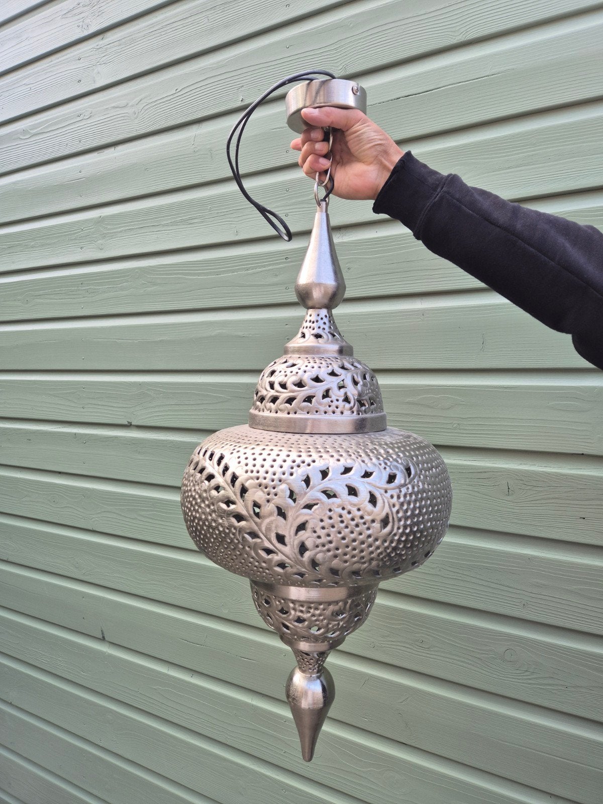 Zilverkleurige 1001 Nachten Lamp - 60cm Hoog, 40cm Breed, Gebruikt, Overige fittingen, Ophalen of Verzenden, Metaal
