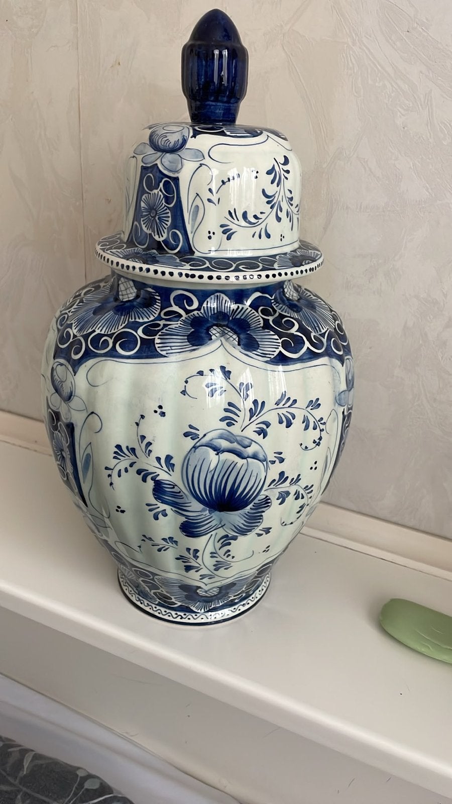 Prachtige Delfts Blauwe Handgeschilderde Gemberpot, Ophalen