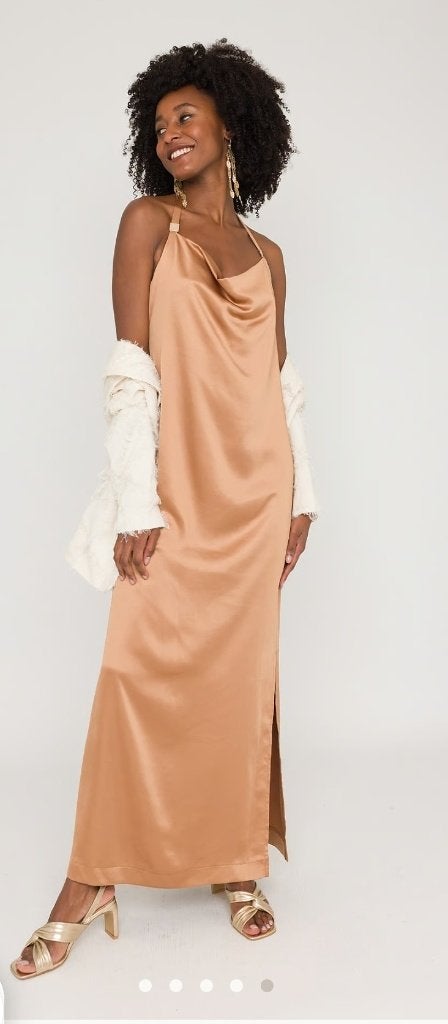 Ana Alcazar prachtige nieuwe maxi jurk maat 42, Kleding | Dames, Jurken, Bruin, Maat 42/44 (L), Nieuw, Ophalen of Verzenden