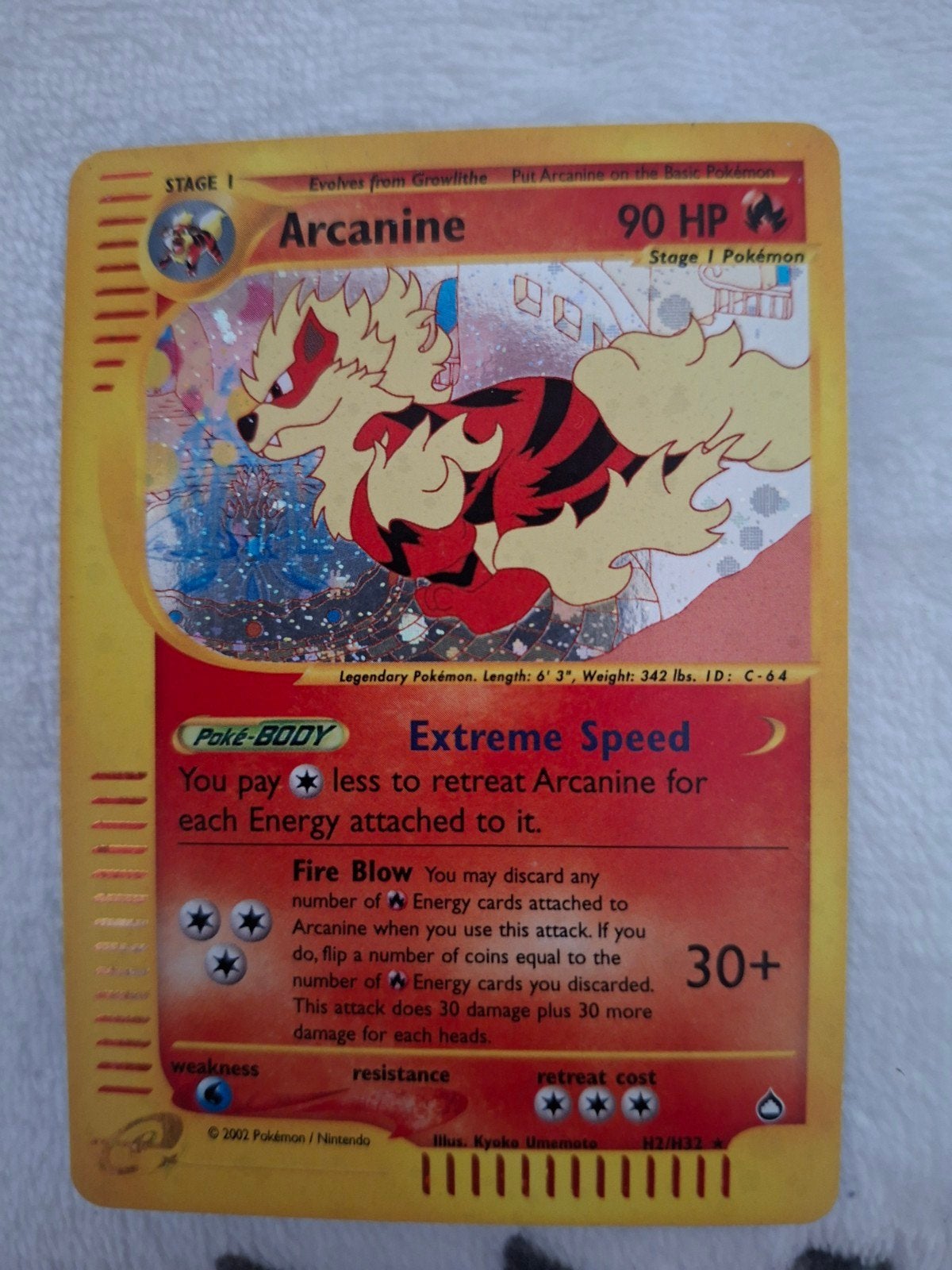 Arcanine pokemon kaart., Ophalen