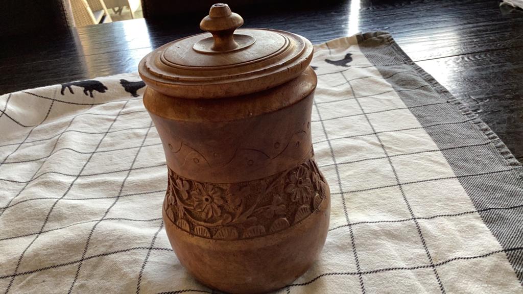 Houten potje met deksel, Ophalen of Verzenden