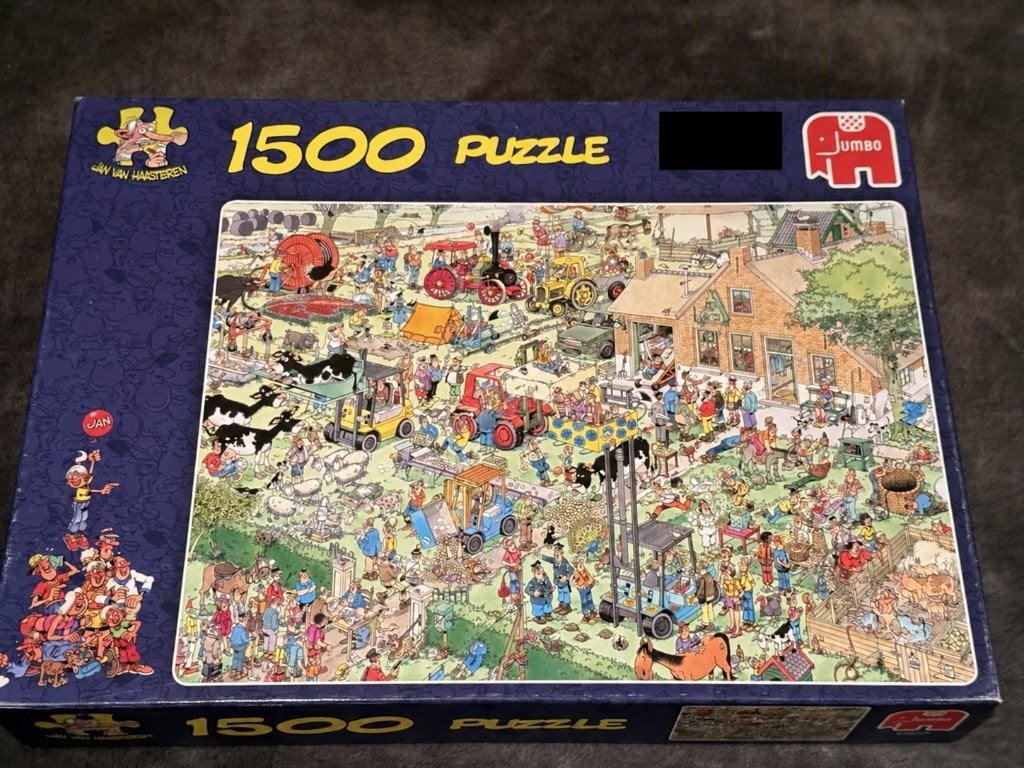 Jan van Haasteren Boerderijbezoek - 1500 stukjes, Ophalen of Verzenden, 500 t/m 1500 stukjes, Gebruikt, Legpuzzel